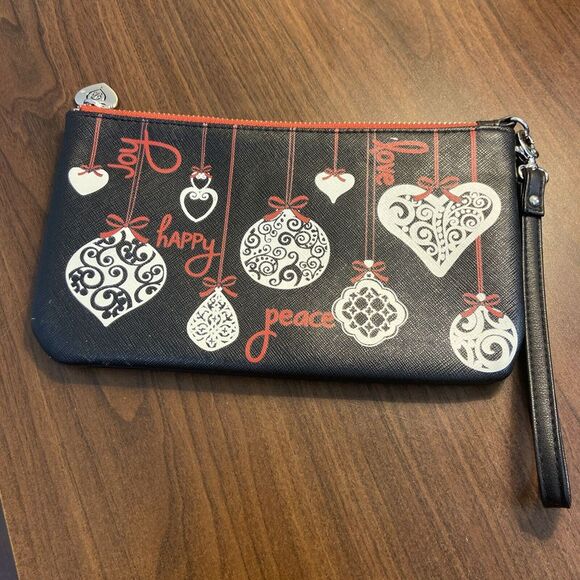 Love Notes Brighton Black White Red Valentines Small Wristlet‎ Clutch Purse - Picture 1 of 3